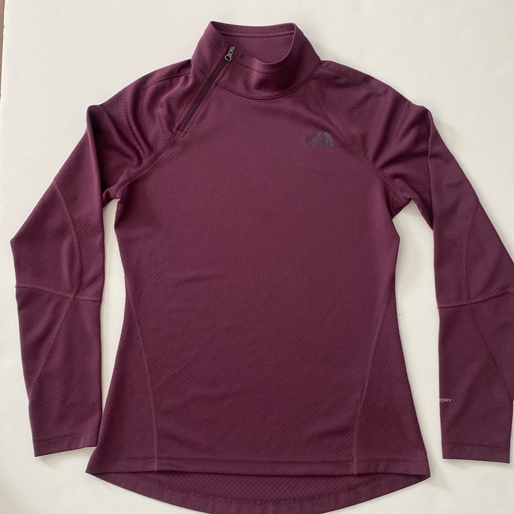 The North Face Top Purple Flash Dry Asymmetrical Zip Neck Shirt Layer Size Small